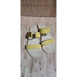 Top Shop Mustard Suede Leather Sandal Size 40 US Size 9 In EUC